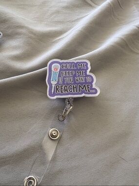 Purple "Call Me, Beep Me" Badge Reel